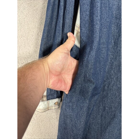 Origami Dress Size S Denim Patchwork Quilt Midi Oversized Lagenlook Cottagecore - Picture 13 of 16